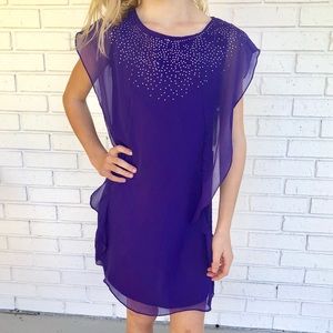 NWT Purple flutter sleeve dress
